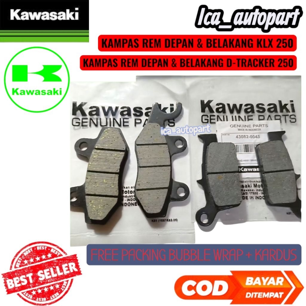 KAWASAKI ผ้าเบรคหน้าและหลังสําหรับ klx 250 d-tracker 250Discpad klx คาวาซากิ