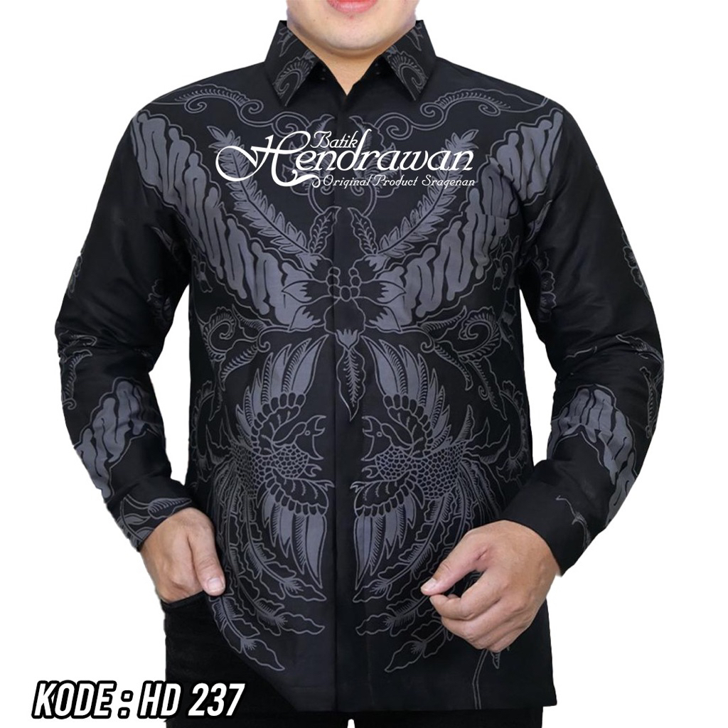 KATUN KEMEJA Batik Hendrawan Modern Solo เสื้อเชิ้ตผ้าบาติกผู้ชาย แขนยาว มีซับใน วัสดุผ้าฝ้ายพรีเมี่