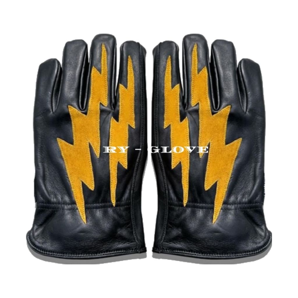 ถุงมือหนังแท้. ถุงมือหนัง สีดําทันเดอร์