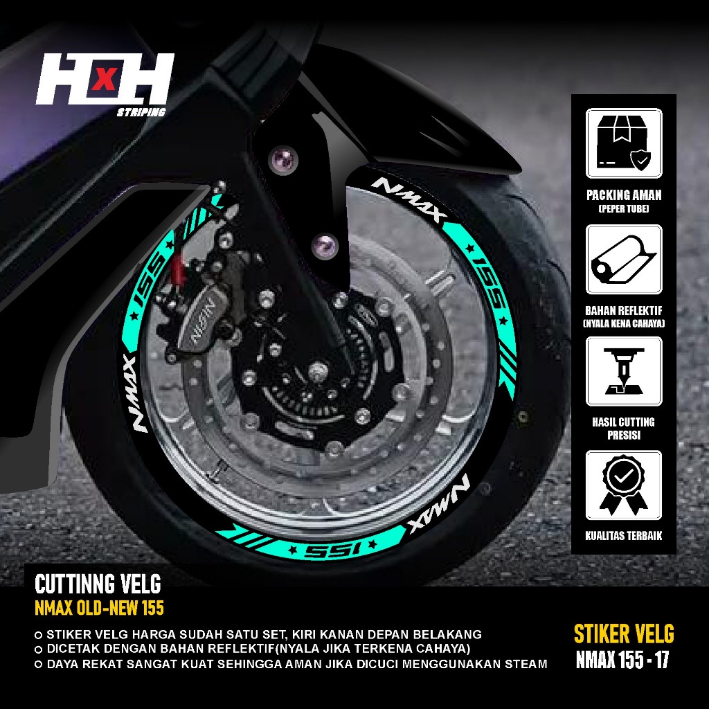 สติ๊กเกอร์ตัด yamaha Nmax 155 turbo เชื่อมต่อ Rim Variation Strip สติกเกอร์ 17
