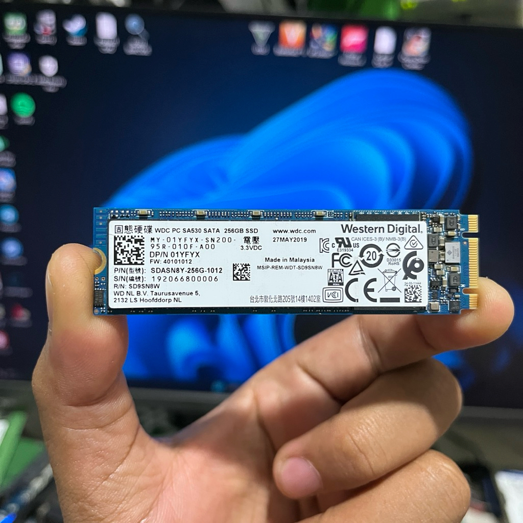 SSD M.2 SATA WD 256GB SENTINEL 100% B&M KEY 2280