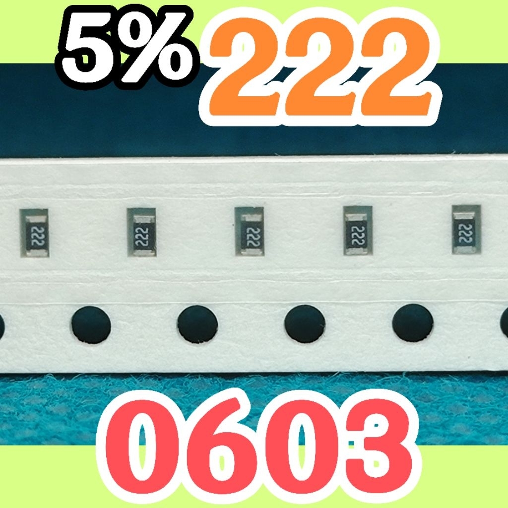10 ชิ้นตัวต้านทานชิป smd 222 2K2 5% ขนาด 1608 0603 2.2Kohm 2.2 Kohm 2.2K โอห์ม 2.2Kohm 2.2 Kohm 2.2K
