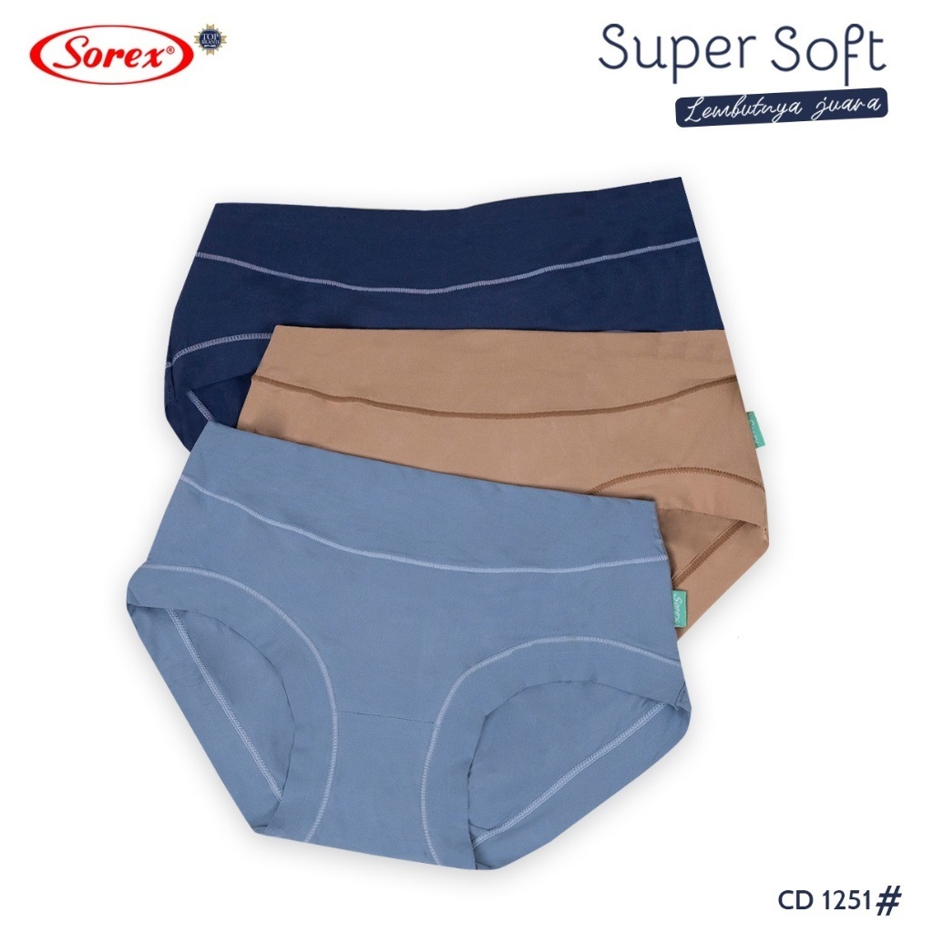 (12pc) ซีดี Sorex 1251 | Sorex Womens Midi Basic Super Soft Briefs - Kshop