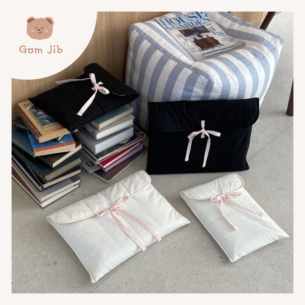 กระเป๋าแล็ปท็อป Ipad Ribbon Puffy / Sleeve Laptop Bag / Notebook Macbook / Korean Laptop Bag Ribbon 