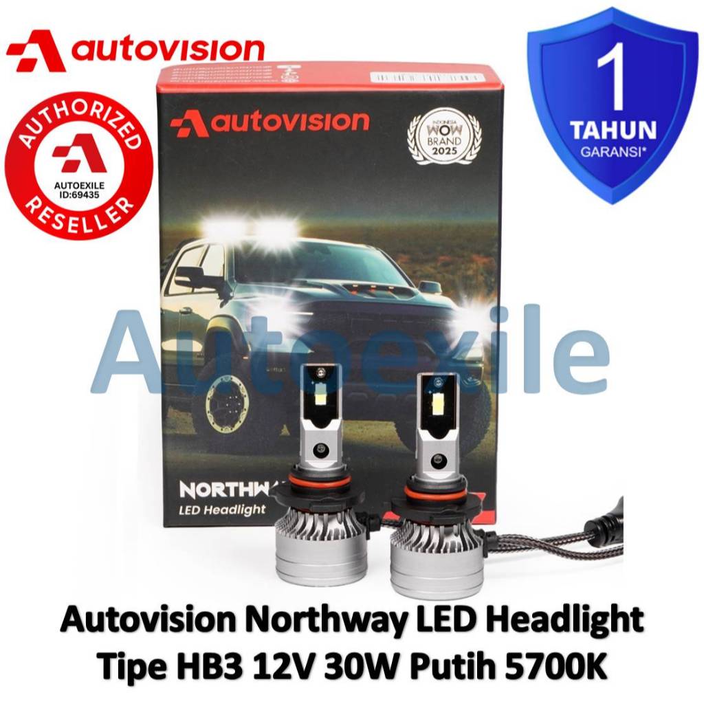 Autovision Northway LED HB3 9005 ไฟหน้ารถสีขาว 5700K