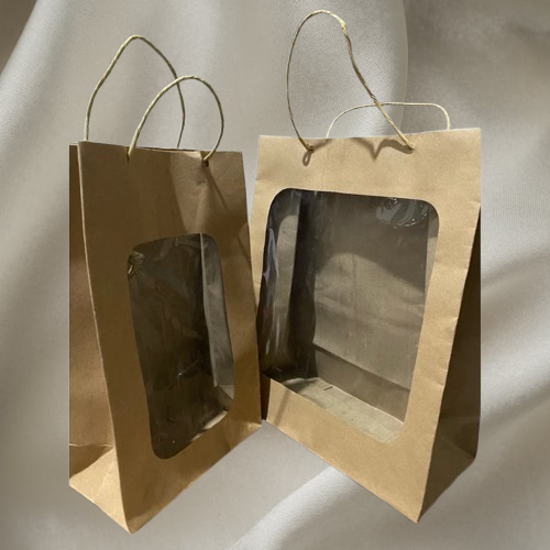กระเป๋ากระดาษสีน้ําตาล PLAIN KRAFT MICA M SINGLE - KRAFT SOUVENIR BAG