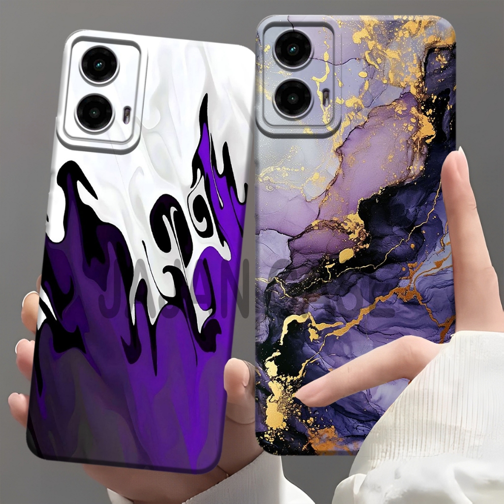 Softcase MOTOROLA G45 5G marble motif กรณี hp casehp ปลอกซิลิโคนยืดหยุ่นกรณีพรีเมี่ยม procamera cess