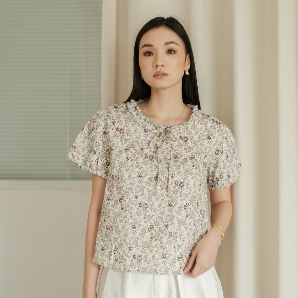 เสื้อผ้า KATUN Seya - เสื้อ Layla - เสื้อผ้าฝ้ายลายดอกไม้เกาหลีสําหรับผู้หญิง