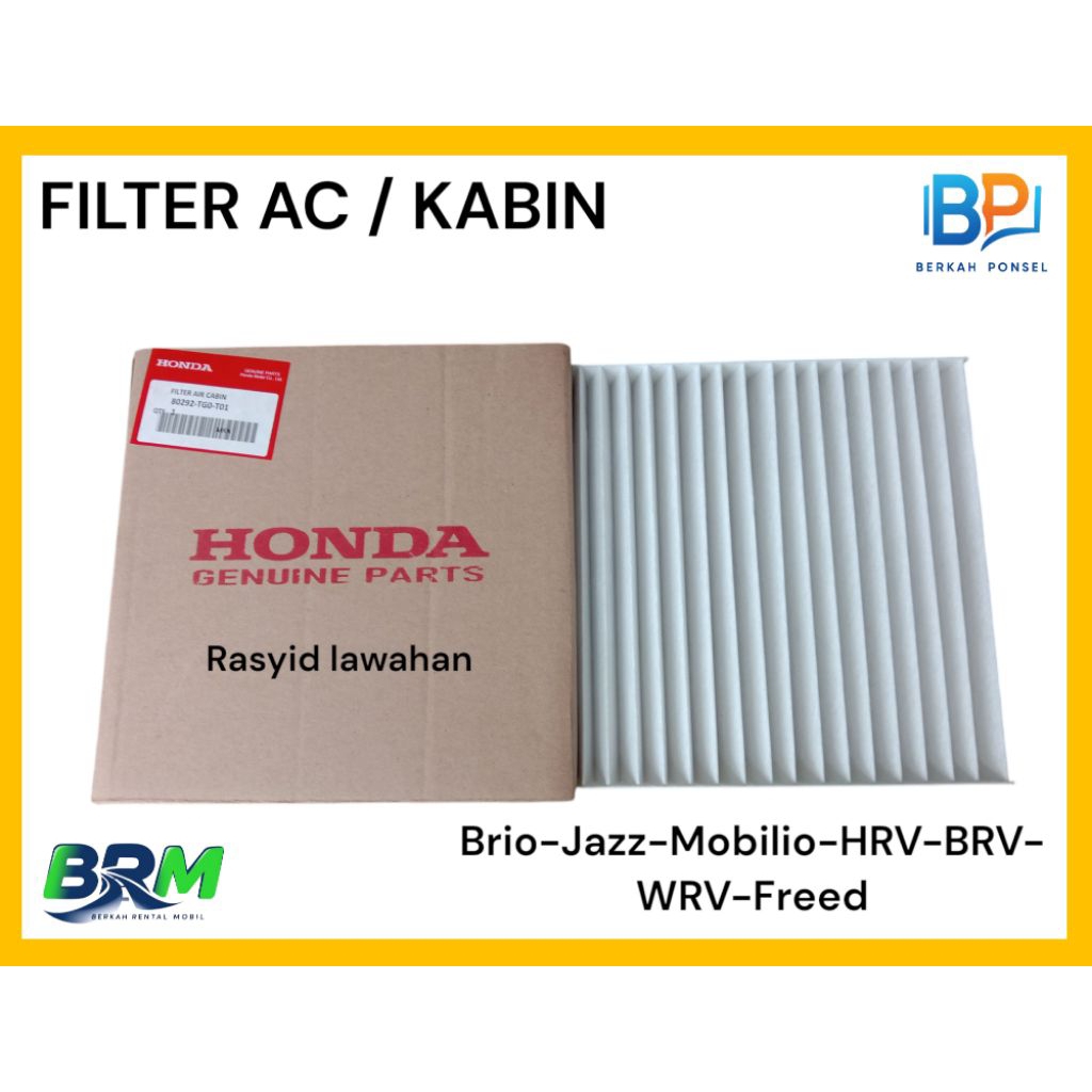 CABIN/AC FILTER สําหรับ HONDA BRIO-MOBILE-HRV-BRV-JAZZ-FREED ETC.