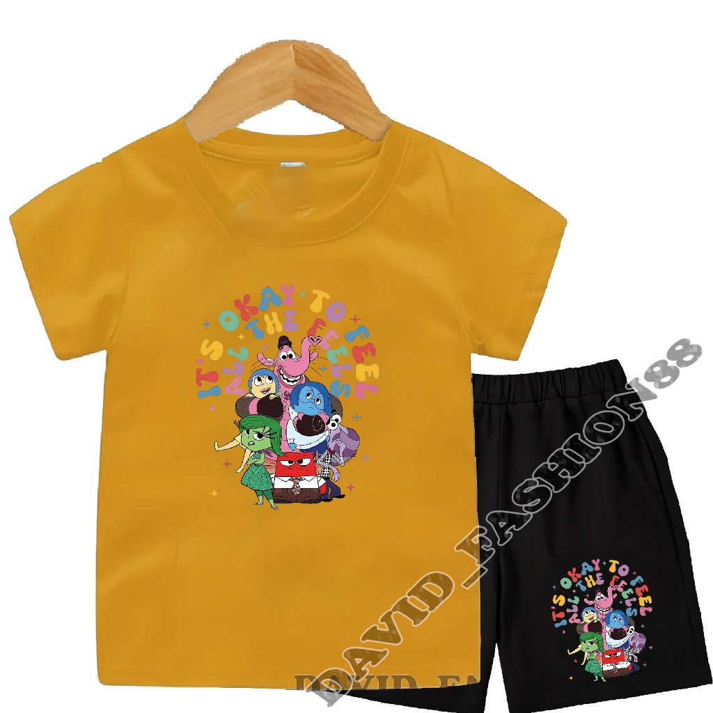 ชุดเดียวสําหรับเด็กผ้าฝ้าย OKY ถึง FEEL MOTIF CHILDRENS SUITS AGED 2-13 ปี UNISEX INSIDE OUT ชุดเชลซ