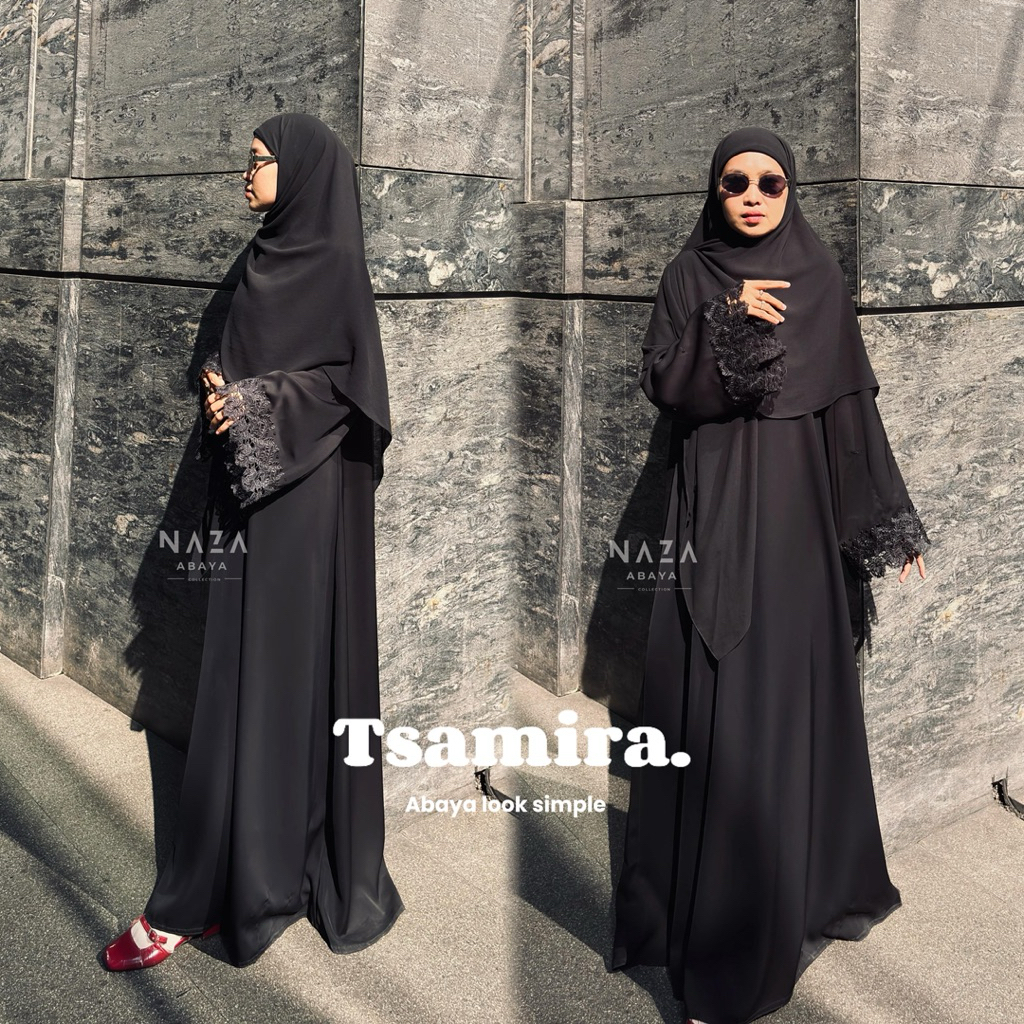 TSAMIRA ABAYA โดย NAZA ABAYA | เสื้อคลุมสีดําซาอุดี abaya Simple Plain abaya