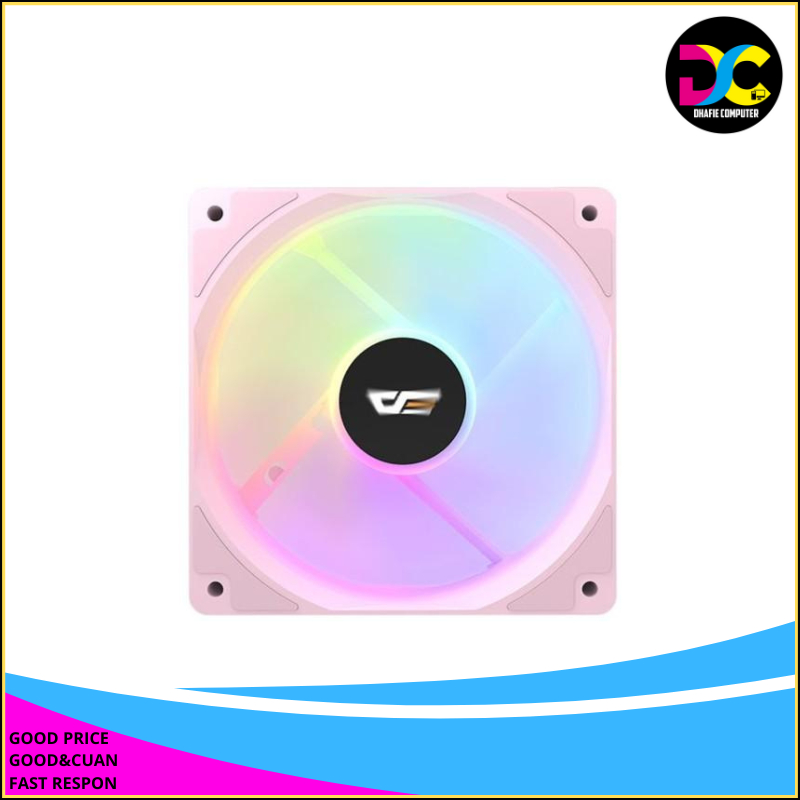 Aigo DarkFlash CL12 Rainbow LED 12CM Casing Fan - สีชมพู