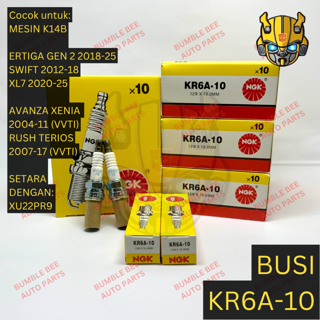 KR6A-10 IRIDIUM SPARK PLUG - ERTIGA OLD / SWIFT / XL7 / AVANZA VVTI / XENIA / RUSH / TERIOS - NGK - 