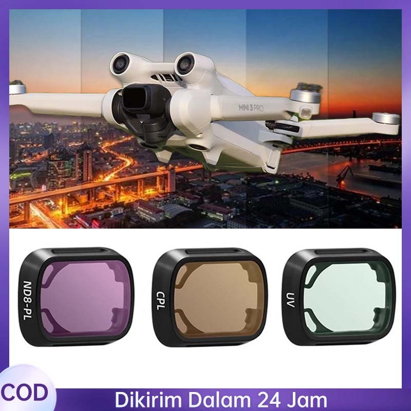 ชุดกรองพรีเมี่ยมสําหรับ DJI Mini 3 PRO - ND8-PL, UV, CPL, คุณภาพ 4K, กระจกออปติคอลกันรอยขีดข่วน, ครบ