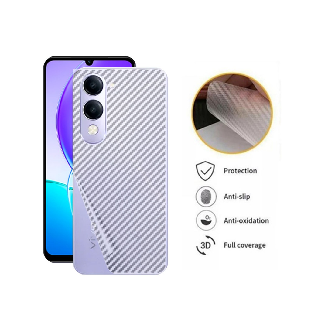 LAYER Garskin Carbon VIVO Y04 / Y04S ฟิล์มกันรอยหน้าจอด้านหลัง