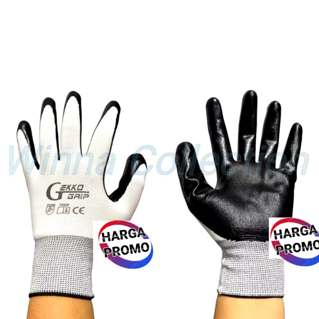 GEKKO GRIP 2 คู่ ถุงมือนิรภัยในการทํางานถุงมือ pu
