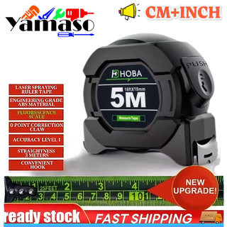 “CM+INCH”5M*1.9CM Meteran pengukur fluoresensi yang dapat mengunci sendiri pengukur baja tahan pita