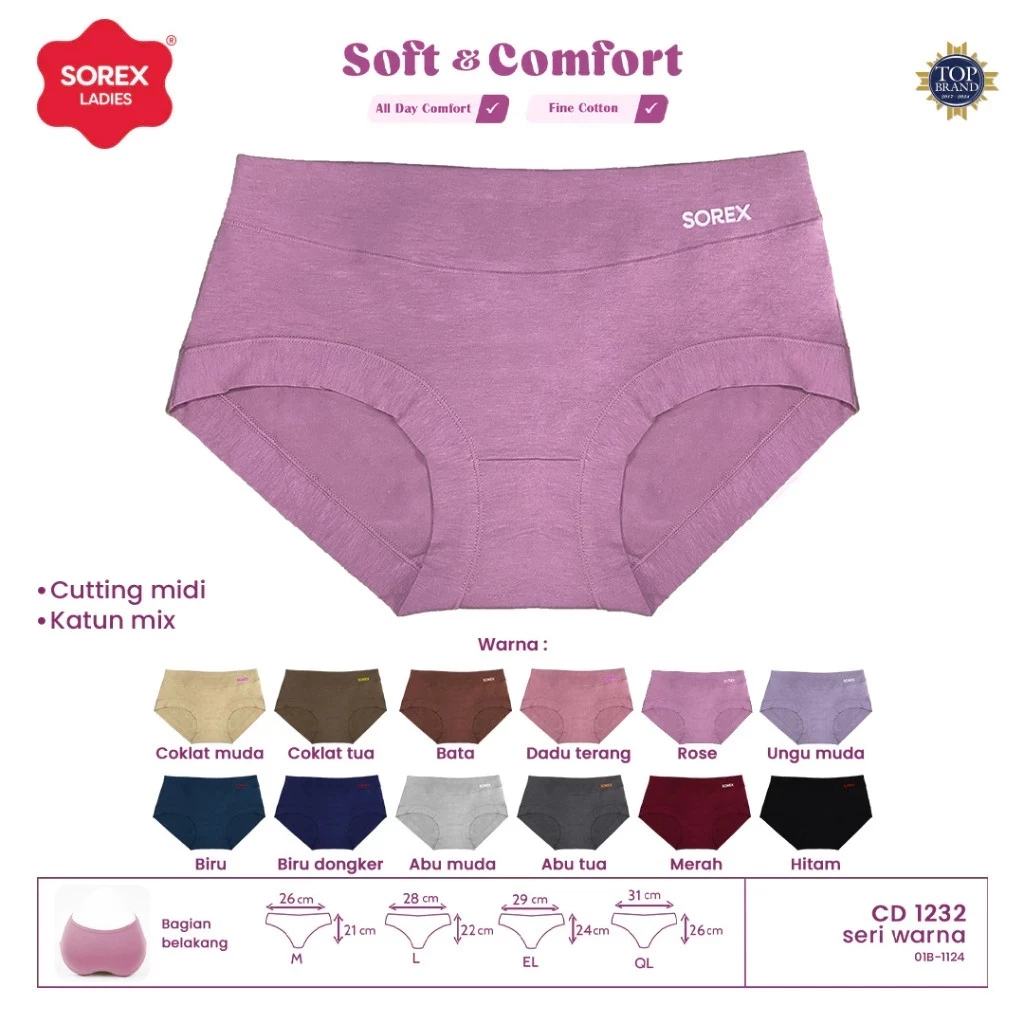 KATUN (6 ชิ้น) - SOREX 1232 MIDI COTTON CD - Sorex 1232 CD | Sorex Basic Midi Cotton Mix Stretch Lin