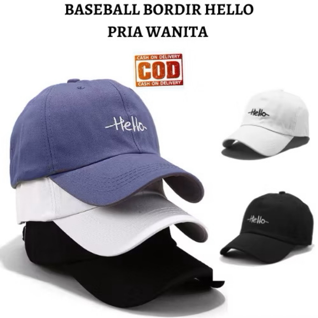 [COMELA] HELLO BASEBALL CAP GOOD CAP BASEBALL CAP GOLF CAP หมวกผู้ชายผู้หญิง HELLO CAP