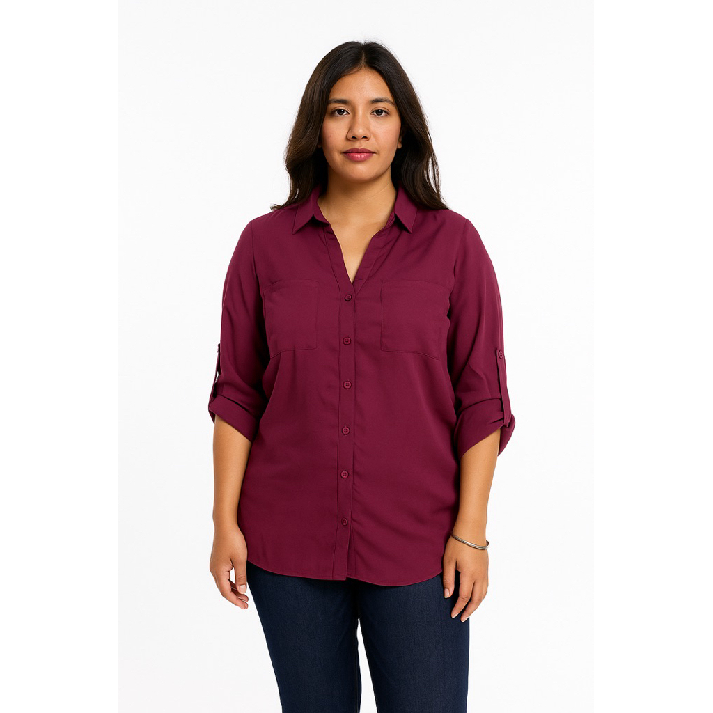 เสื้อเชิ้ตผู้หญิง BCX burgundy