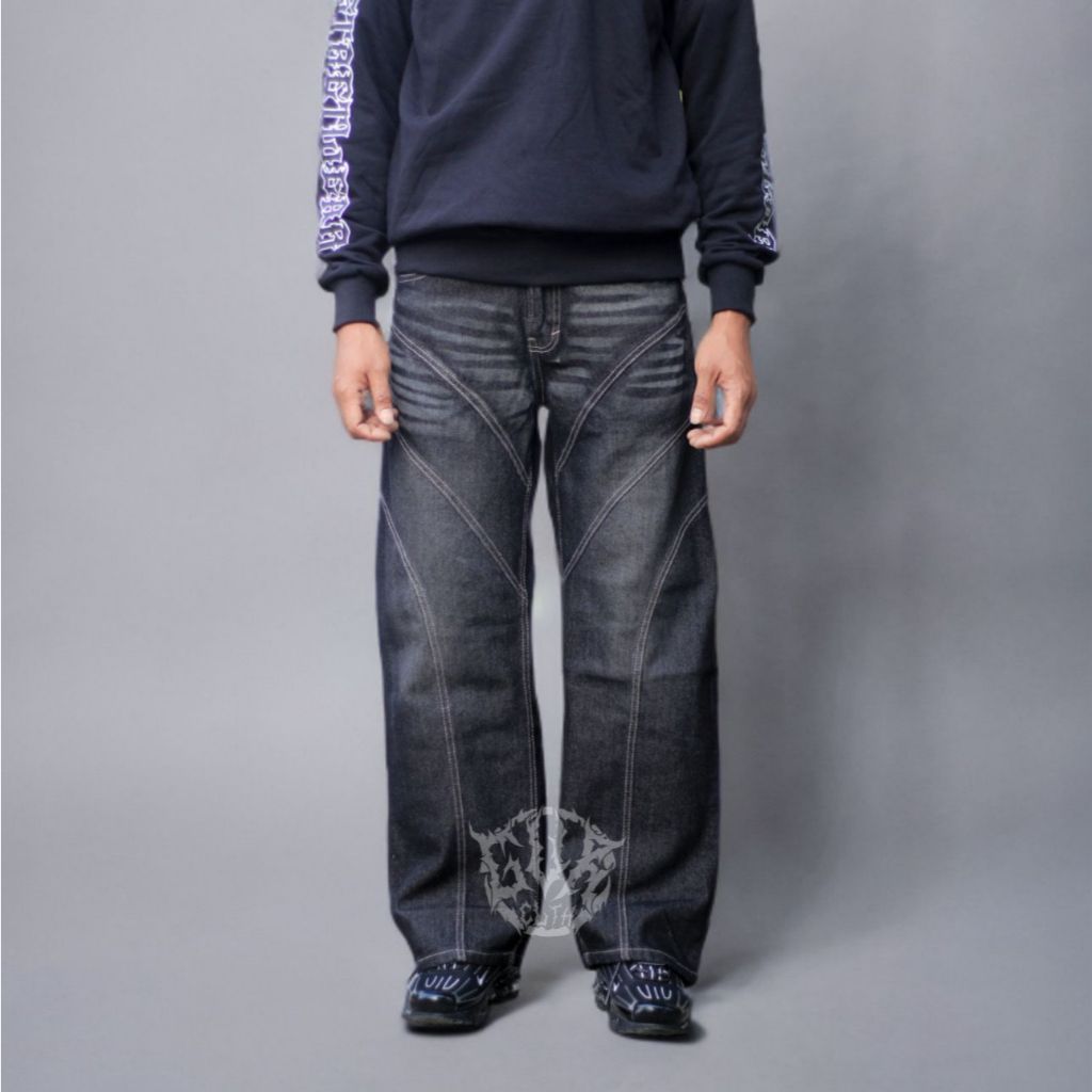 Beggy Jeans Baggy Broken Polla ล่าสุดไม่ยืด 13oz