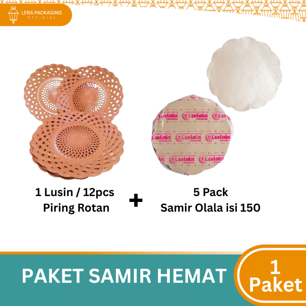 ECONOMIC SAMIR PACKAGE - จาน RATTAN และกระดาษดอกไม้ / กระดาษ SAMIR / ฐานจาน RATTAN
