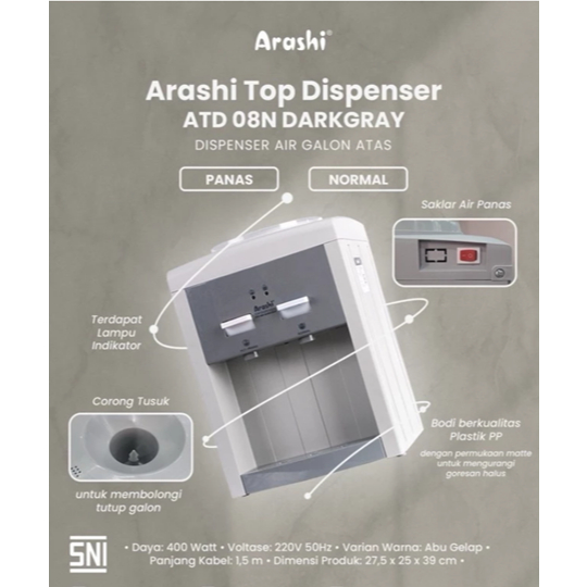 ARASHI Dispenser 2 in 1 ATD 08 07 Arashi Top Gallon Dispenser / Arashi Dispenser Atd 08 Atd 07