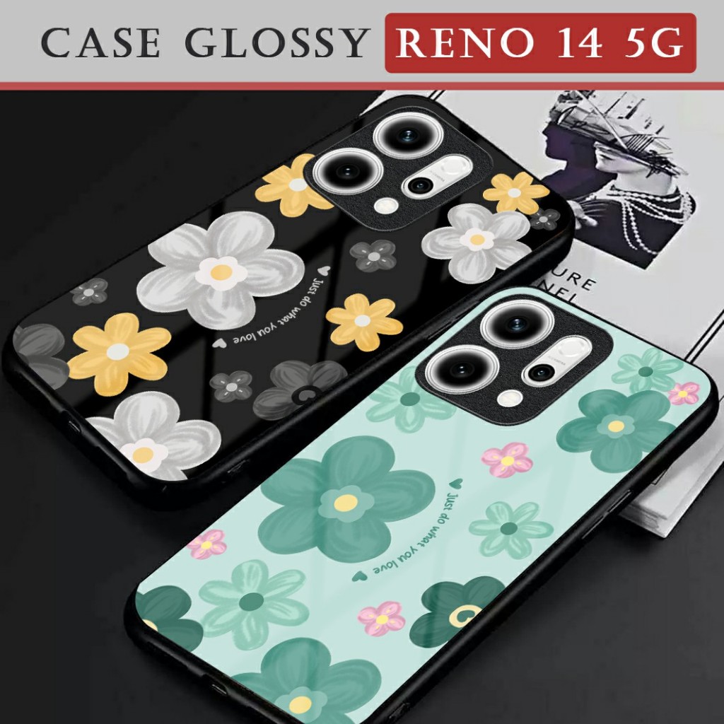 เคส HP สําหรับ Reno 14 5G [KK24] Reno 14F | ซอฟท์เคสกระจกเคลือบเงา | เคสกระจกอะคริลิค | กล้องโปรเทค 