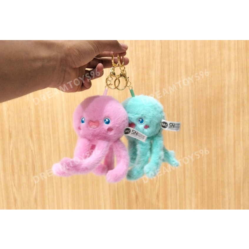 GANTUNGAN DREAMTOYS96 พวงกุญแจปลาหมึกขนาดเล็กน่ารัก พวงกุญแจน่ารัก