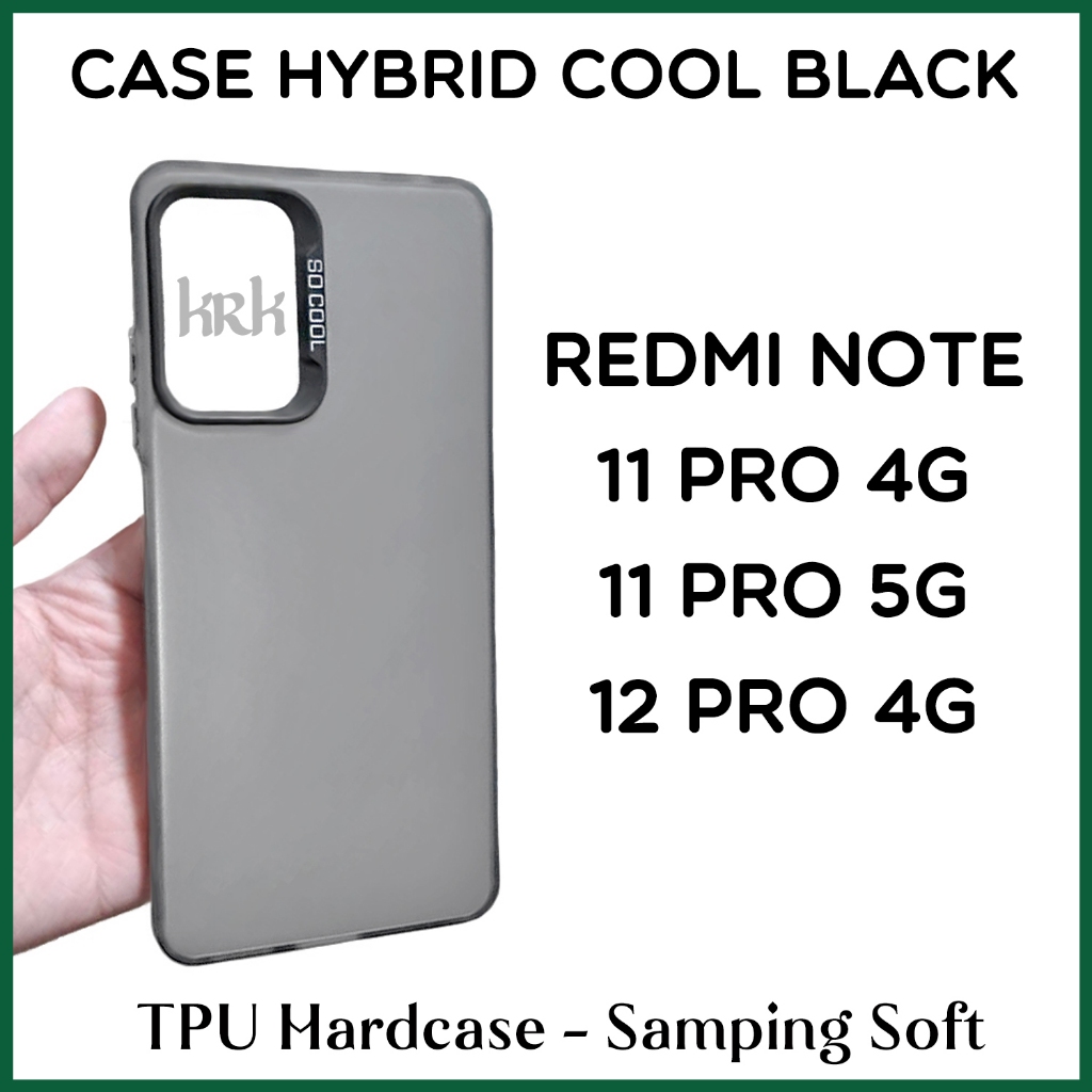 KRK กรณี Hybrid Cool สีดํา Redmi หมายเหตุ 11 12 Pro 4G 5G Fuze โฮโลแกรม IMD Hardcase TPU สีดําสีเทา