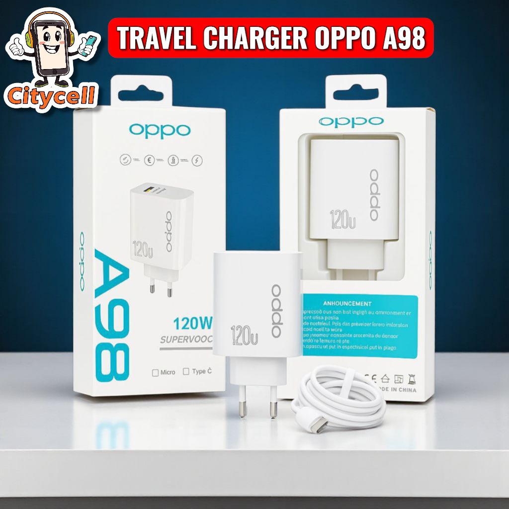 OPPO A98 Fast Charge Charger Travel Charger สาย Micro Type C Travel Charger OPPO A95 80W