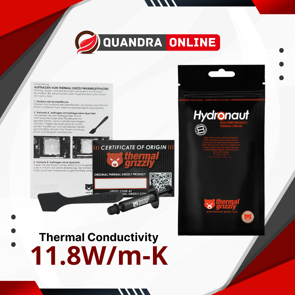 Thermal Grizzly Hydronaut 1 Gram Thermal Paste - Original Germany Thermal Cooling Paste