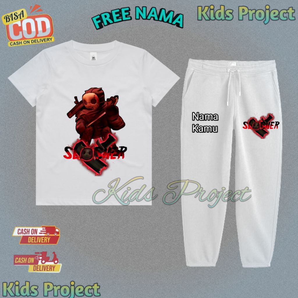 Jason The Slasher Forsaken Roblox Kids Jogger Set เสื้อยืด