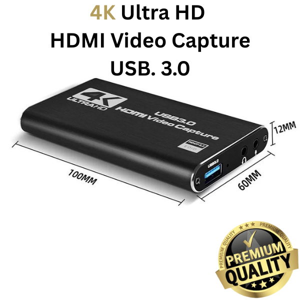 4K Ultra HD HDMI Video Capture Card Adapter กล่องบันทึก USB3.0 Video Capture HDTV รองรับ OBS
