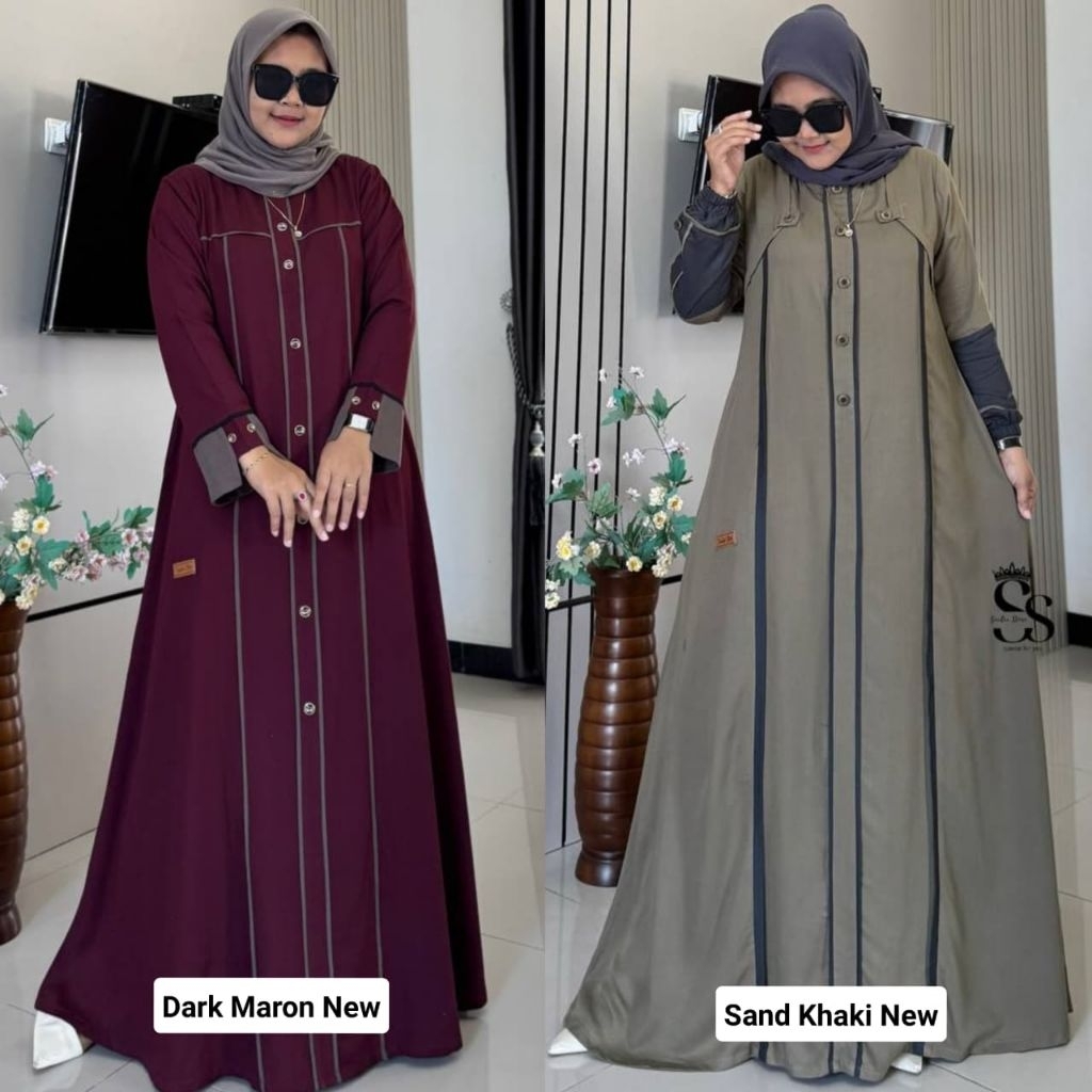 SAULIN DARK MAROON DRESS || ทราย KHAKI ใหม่