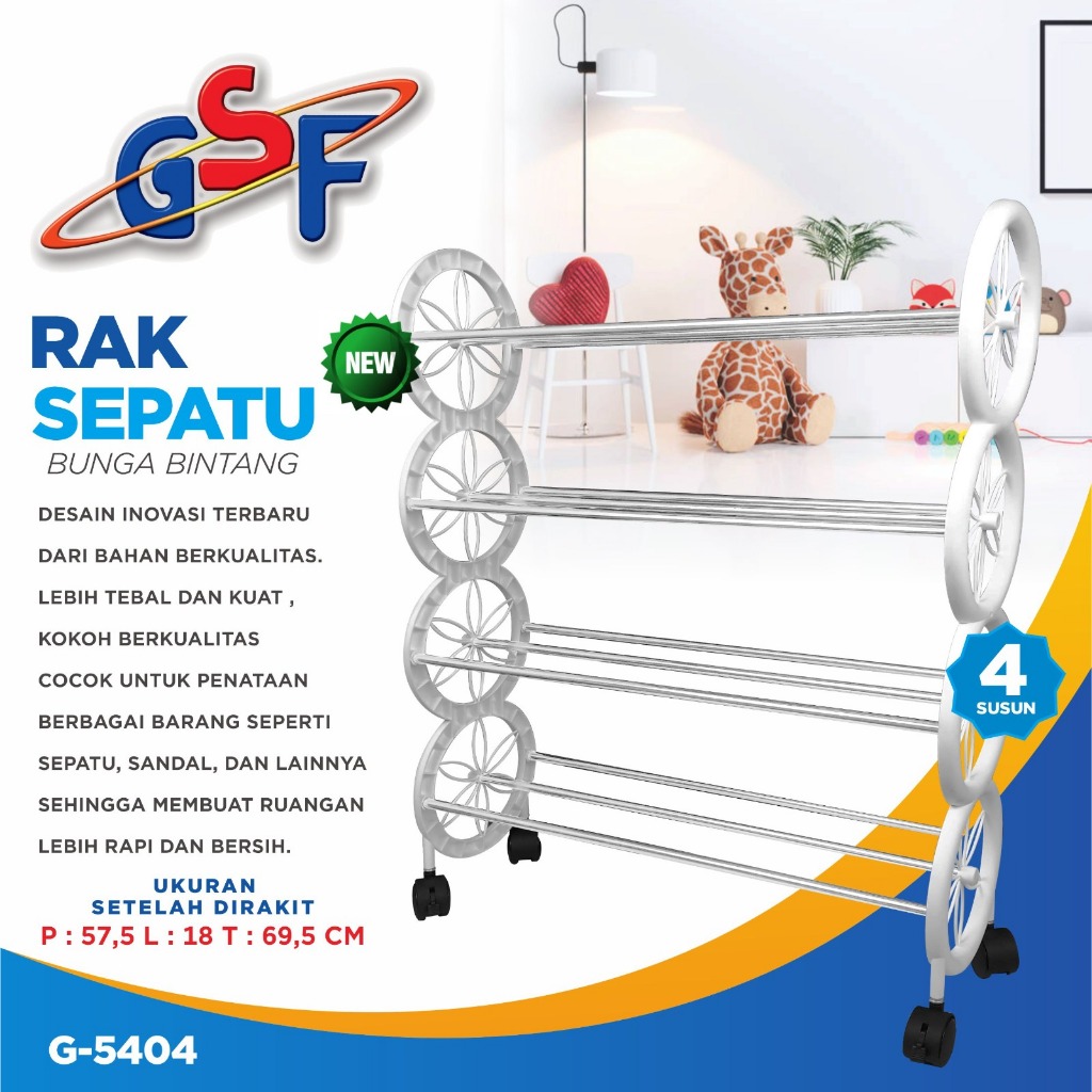 GSF G-5404 STAR FLOWER SHOE RACK / GSF SANDAL SHOE RACK / GSF STAR FLOWER SHOE RACK