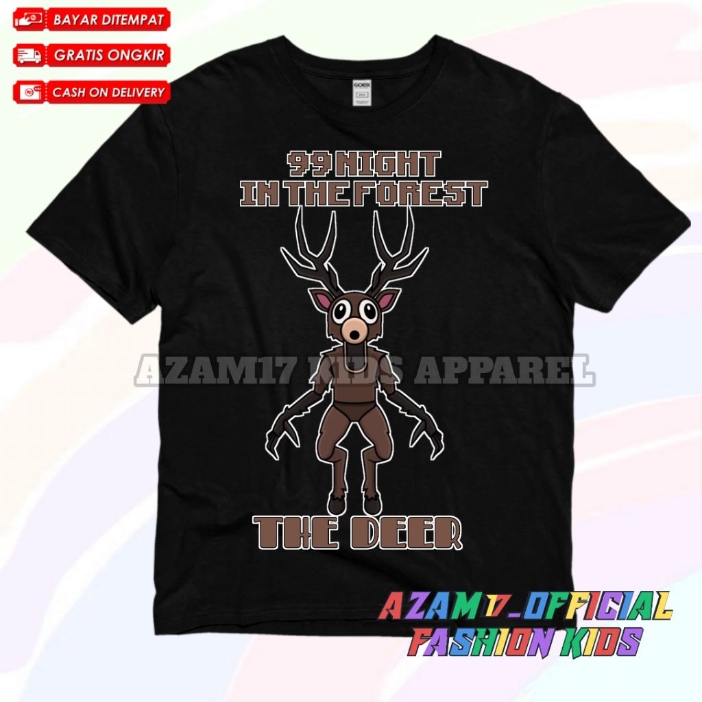 Roblox 99 Night In The Forest เสื้อยืดเด็ก The Deer ตัวอักษรฟรีชื่อ / 99 Night In The Forest The Dee