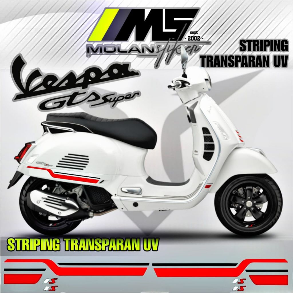 Decal สติกเกอร์ Striping Variation โปร่งใส Uv Vespa GTS 150 Super Vespa GTS iget Abs Facelift Vespa 