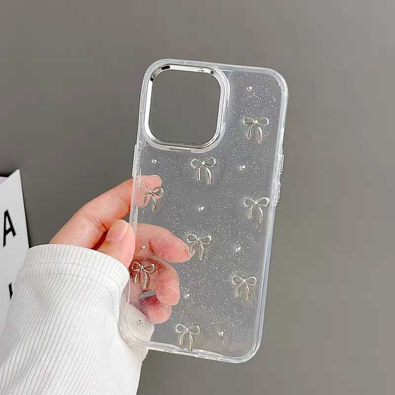 0631 VVV CASING HP CASE 3D SILVER GLITTER REDMI 15C 13C 14c 15 NOTE 14 15 12 P0C0 C75 C65 C85 โปร่งใ