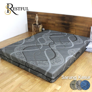 Sarung Kasur Biasa Restful / Resleting Pelindung Kasur Pelindung Matras Kain Rajut Springbed