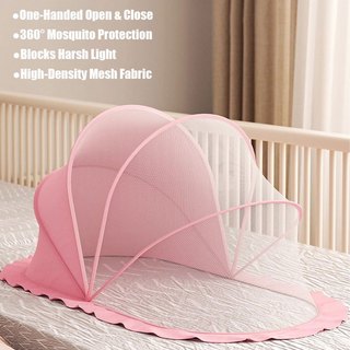 Kelambu Bayi Lipat, Penutup Anti Nyamuk V-Shape, Tenda Mongol Tanpa Dasar, Jaring Anti Nyamuk yang Diperkuat untuk Tempat Tidur Anak