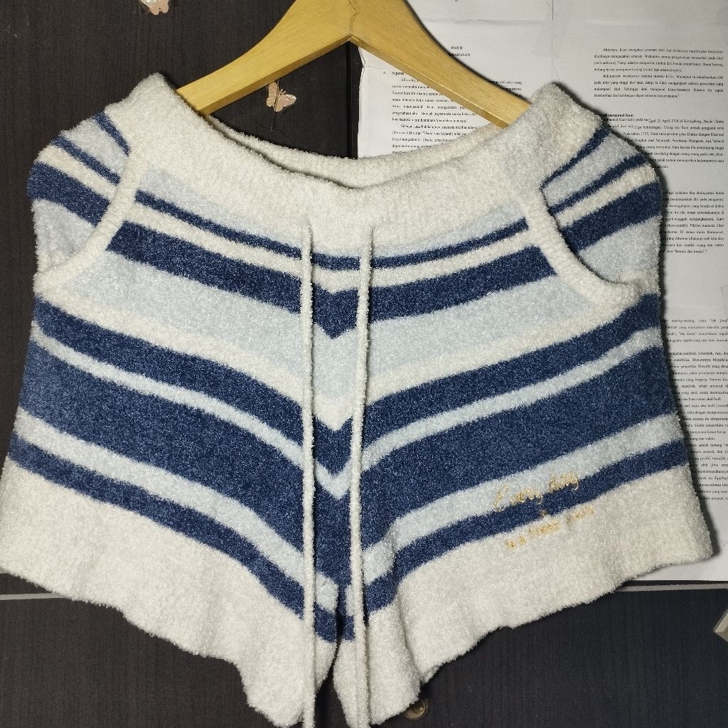 ANNA TUTU PREMIUM BLUE SALUR FUZZY FUR SHORTS