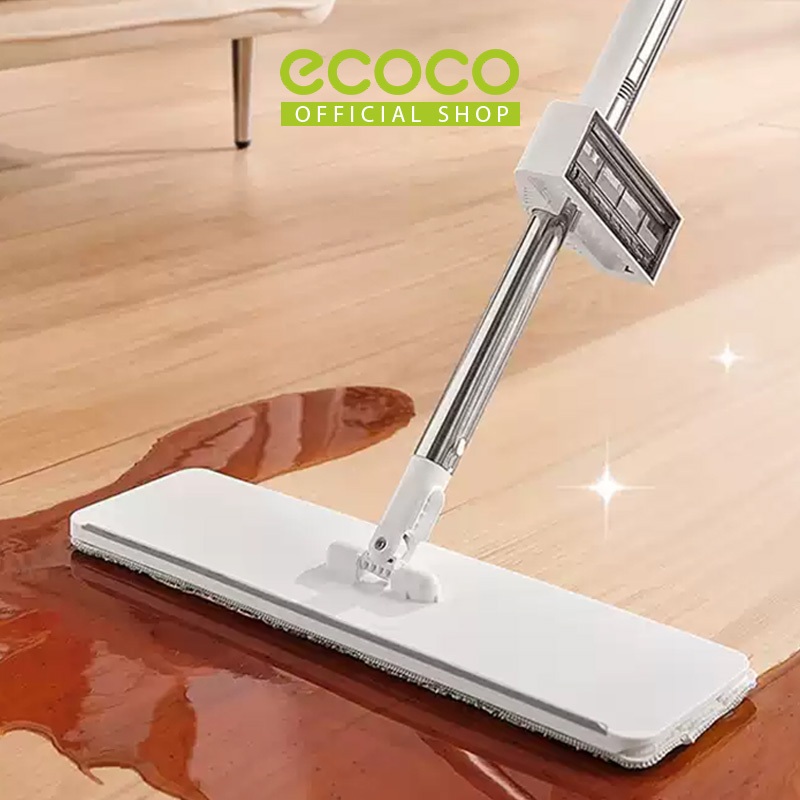 ECOCO ไม้ถูพื้นแบบแบนแฮนด์ฟรีมัลติฟังก์ชั่น - ไม้ถูพื้น Pro, ไม้ถูพื้นแบบบาง, 360° ไม่ต้องสัมผัส แบบ