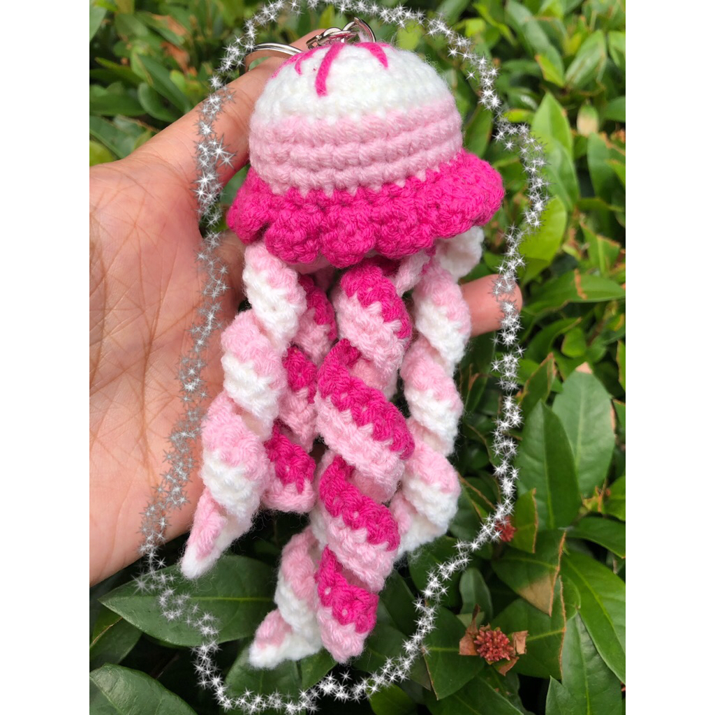 พวงกุญแจโครเชต์ Amigrumi Jelly Fish