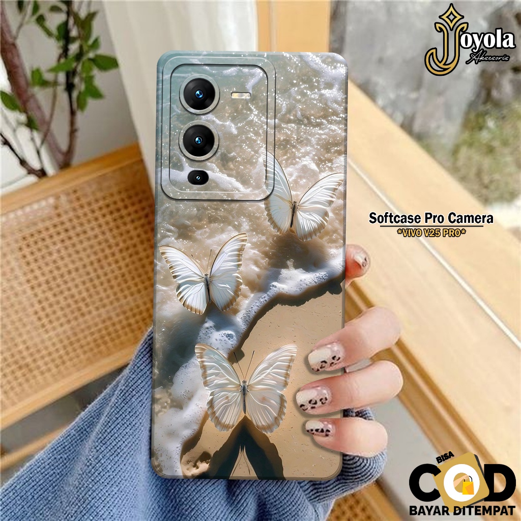 HP Vivo V25 Pro Case - Butterfly Fashion Case - Pro Camera Silicone - Vivo V25 Pro Softcase - เคส Vi