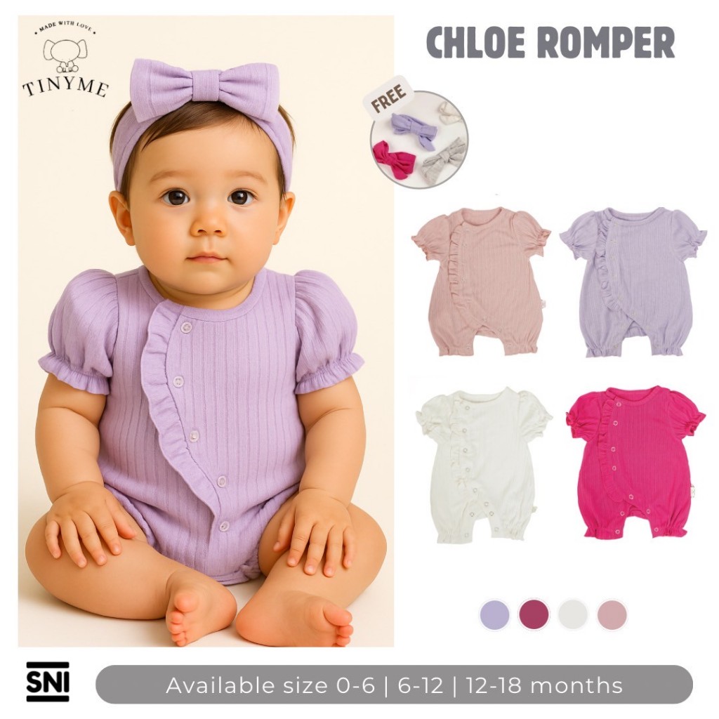 GAMIKIDS (แถมผ้าพันคอ) 0-18 เดือน BABY BASIC RUFFLE JUMPER | JUMPSUIT ROMPER CHILDRENS CLOTHING แคตต