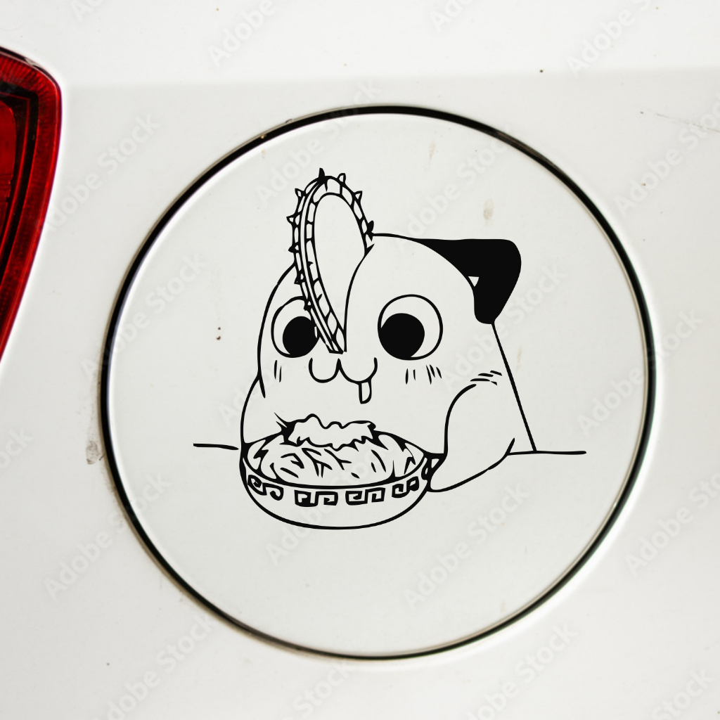 POCHITA CHAINSAW MAN สติ๊กเกอร์ตัดรถยนต์น่ารักคุณภาพ POCHITA สติ๊กเกอร์ถังรถยนต์