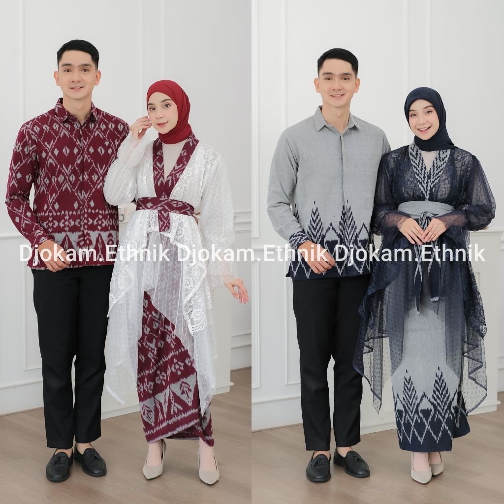 KEMEJA Andini Series เสื้อผ้าทอคู่ Andini Kebaya Set X เสื้อทอชาติพันธุ์สําหรับคู่รักสําหรับงานแต่งง