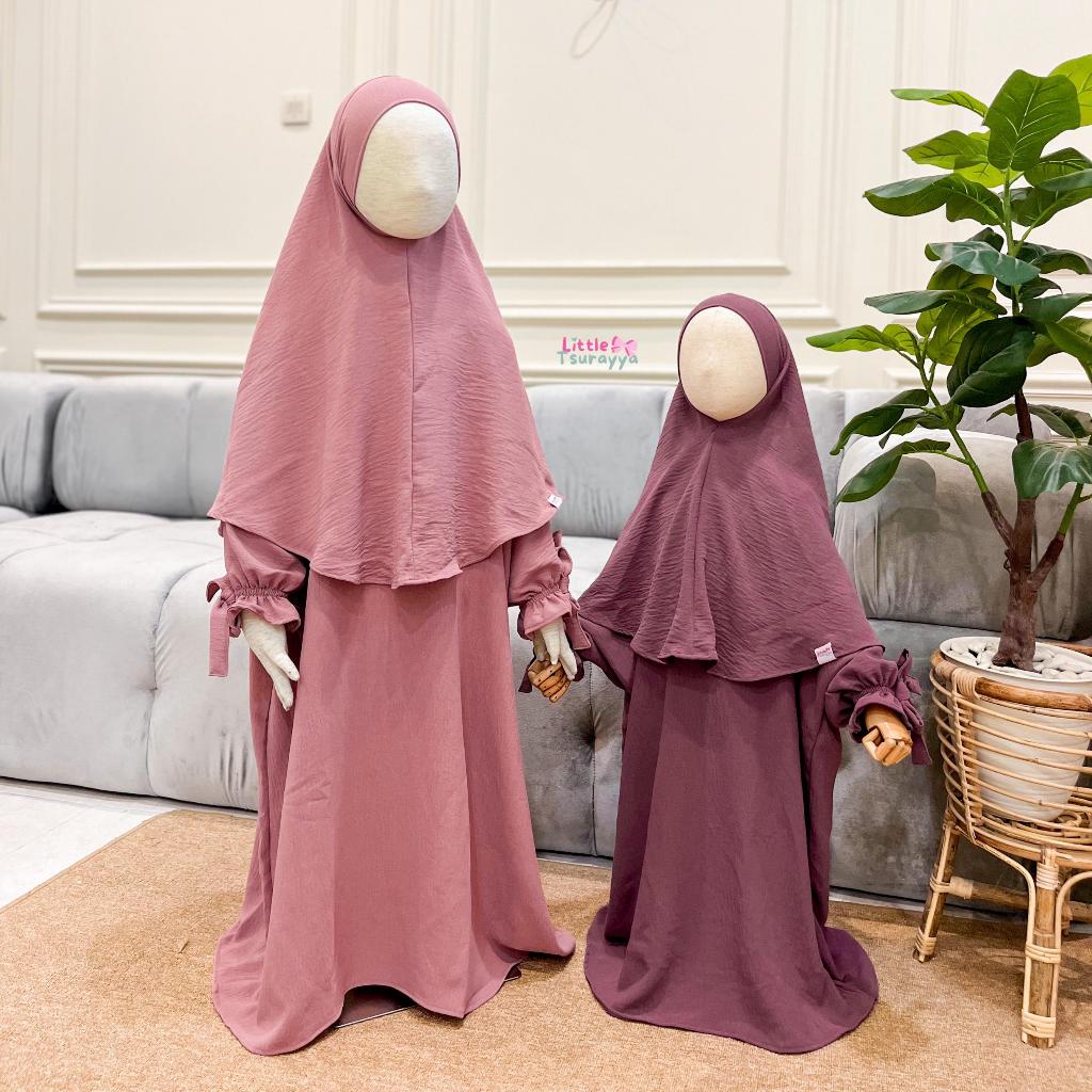 Little Tsurayya - เด็ก Delisa ชุดเดียว (Abaya & khiban) วัสดุไหลอากาศ crincle ส่งออก