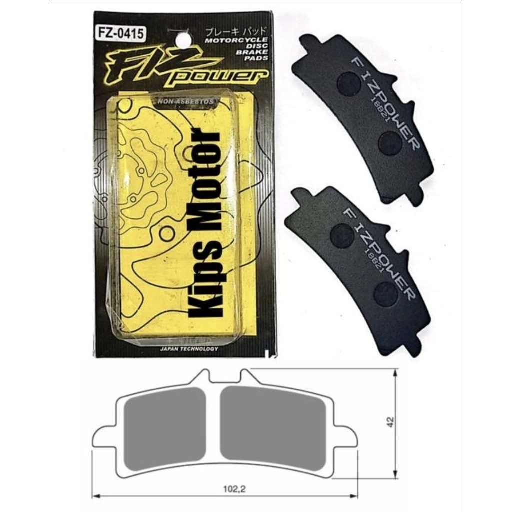 ผ้าเบรคหน้า M4 M434 GP4RX GP4-RX Brembo monblock caliper Fiz Power FZ 415